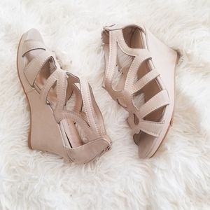 Beige wedges